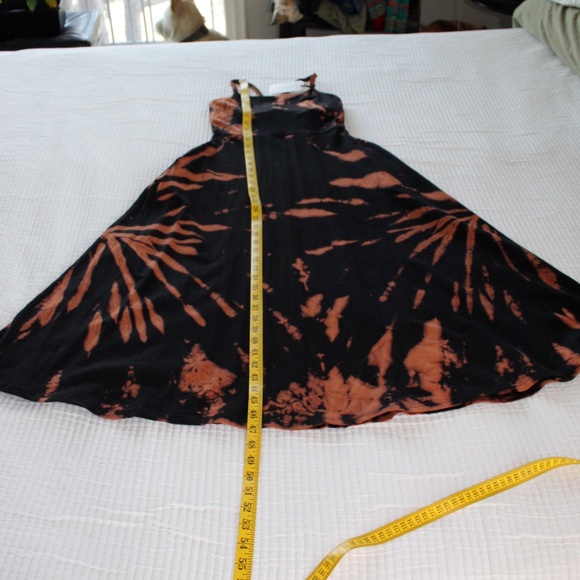 Handmade tie dye Pact fit & flare tank midi dress with pockets by Hue Revival - Picture 3 of 12